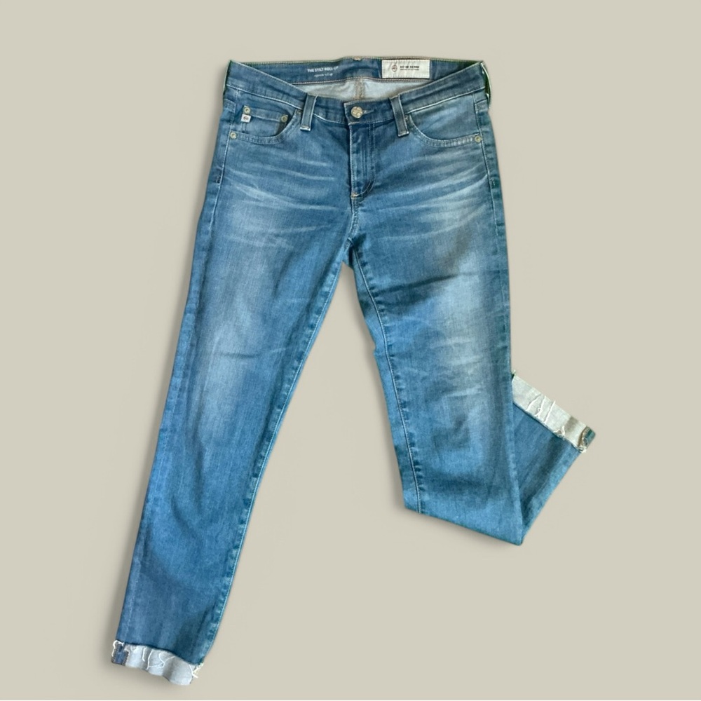 Ag Adriano Goldschmied Blue Ankle Cropped Cuffed Jeans 26